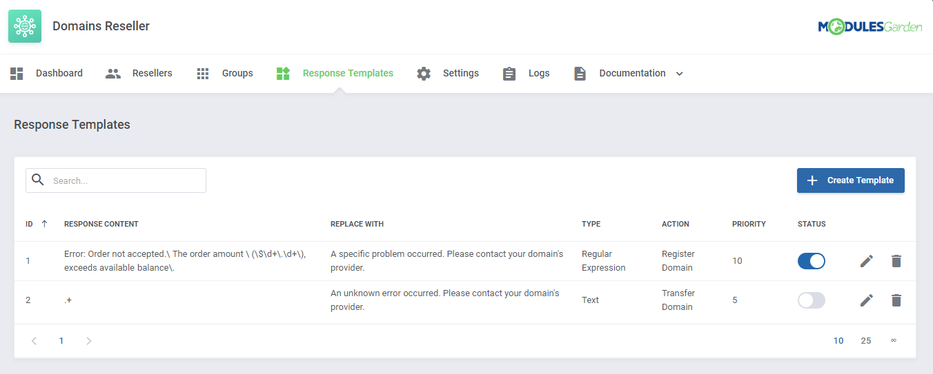 Domains Reseller For WHMCS: Module Screenshot 13