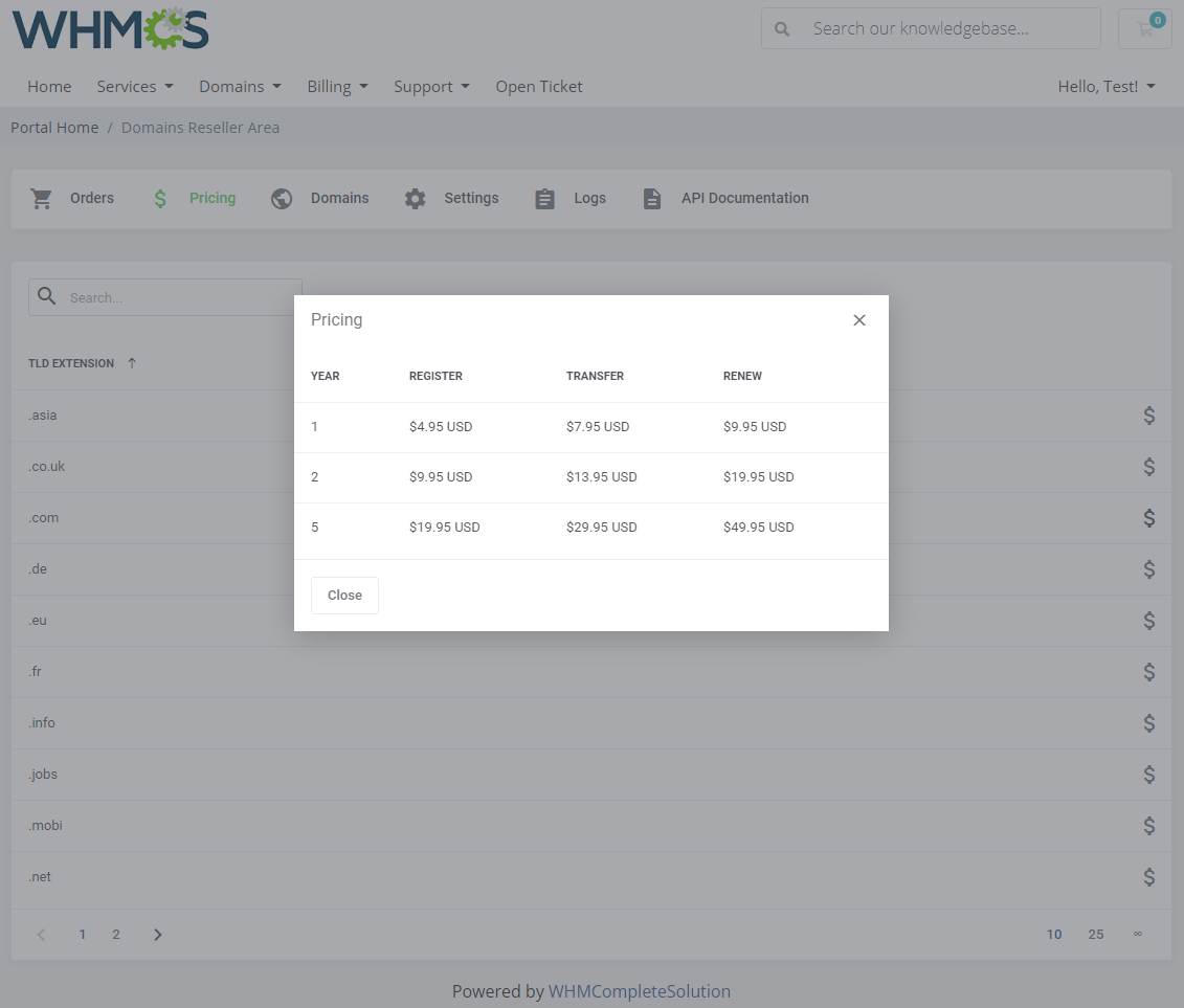 Domains Reseller For WHMCS: Module Screenshot 20