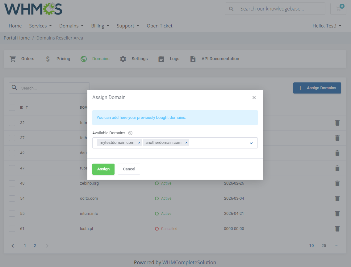 Domains Reseller For WHMCS: Module Screenshot 22