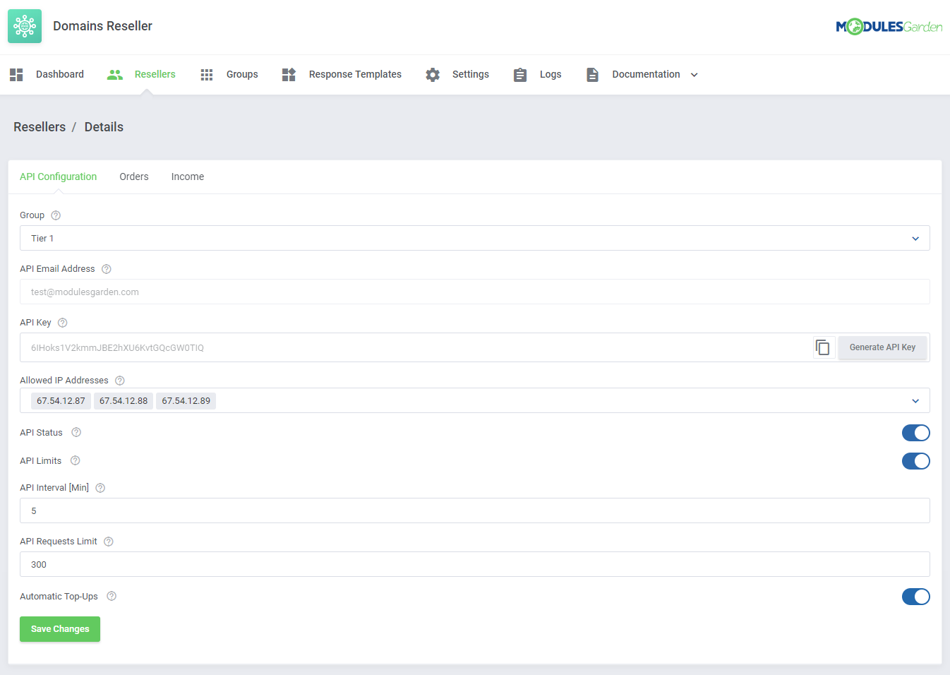 Domains Reseller For WHMCS: Module Screenshot 4