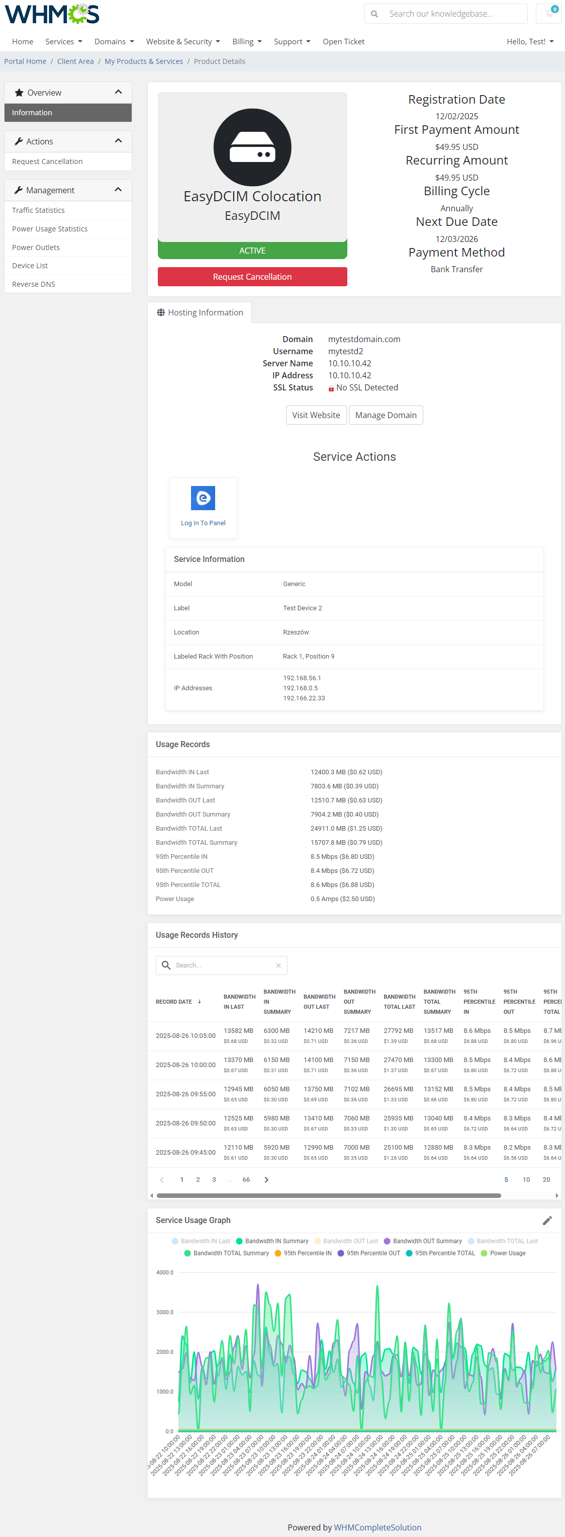 EasyDCIM Colocation For WHMCS: Module Screenshot 1