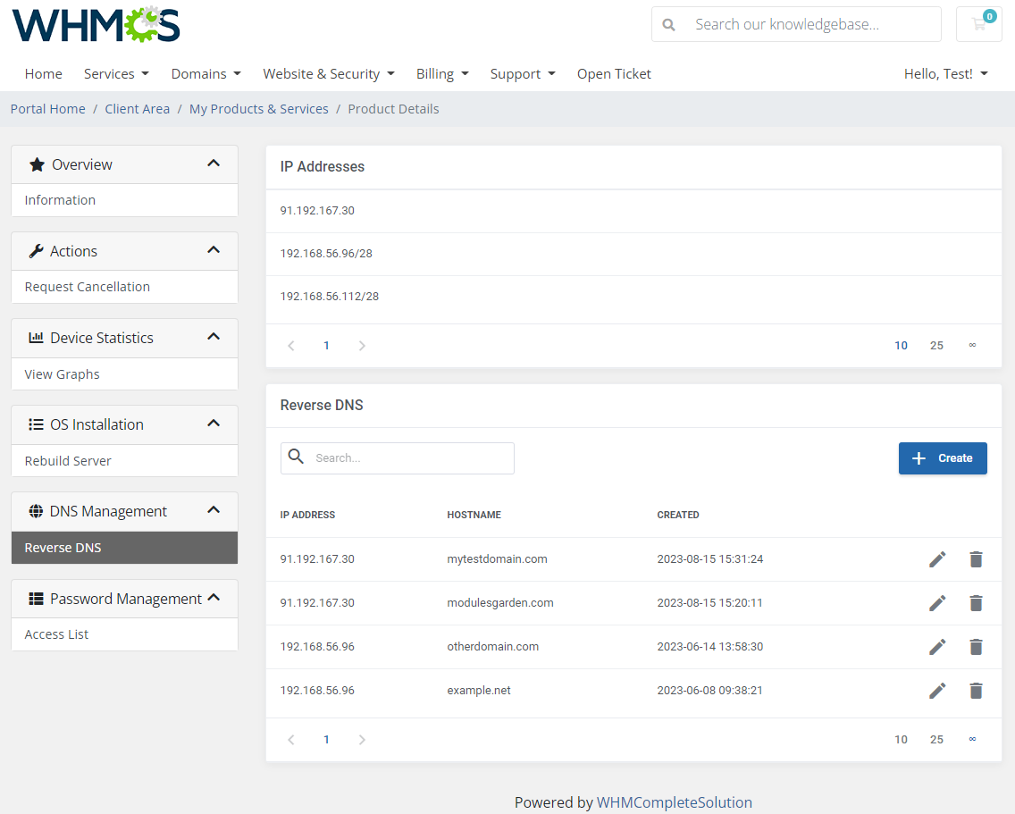 EasyDCIM Dedicated Servers For WHMCS: Module Screenshot 5