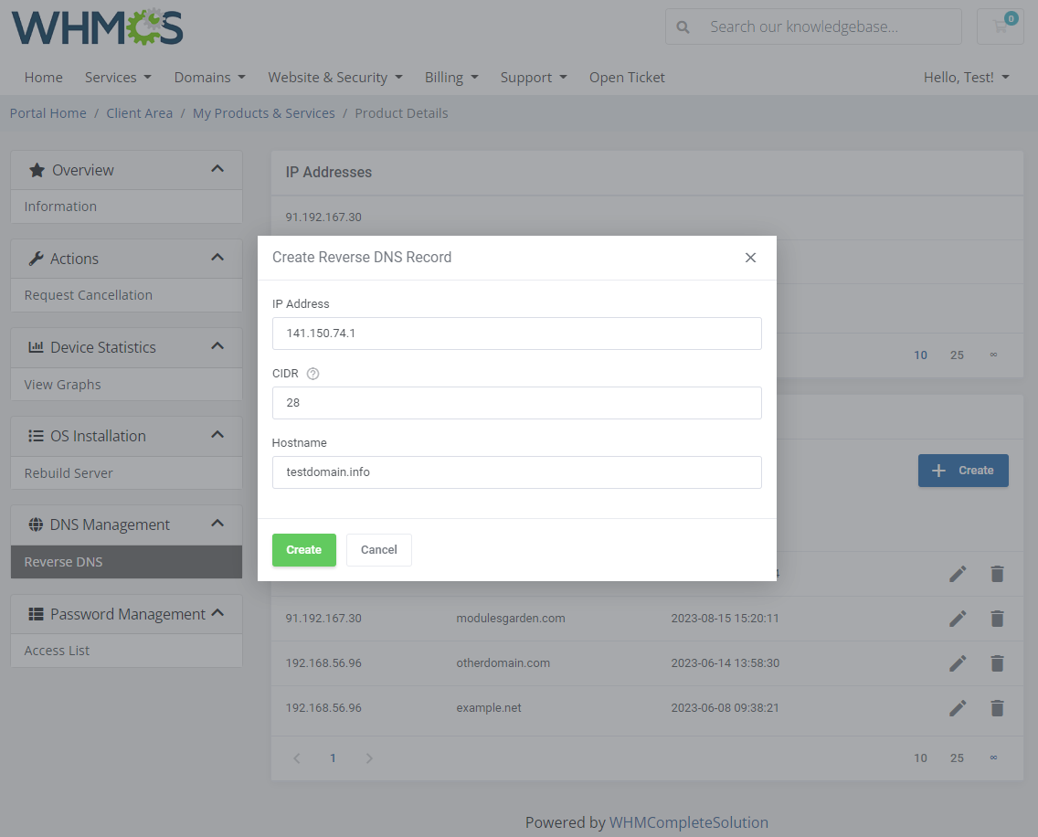 EasyDCIM Dedicated Servers For WHMCS: Module Screenshot 6