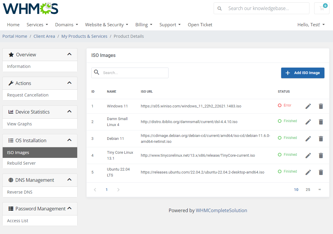 EasyDCIM Dedicated Servers For WHMCS: Module Screenshot 3