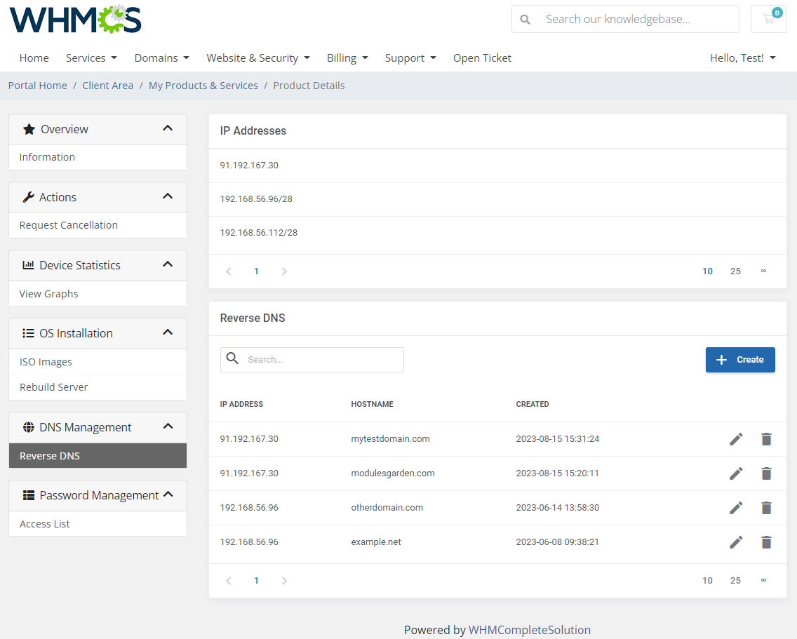 EasyDCIM Dedicated Servers For WHMCS: Module Screenshot 6