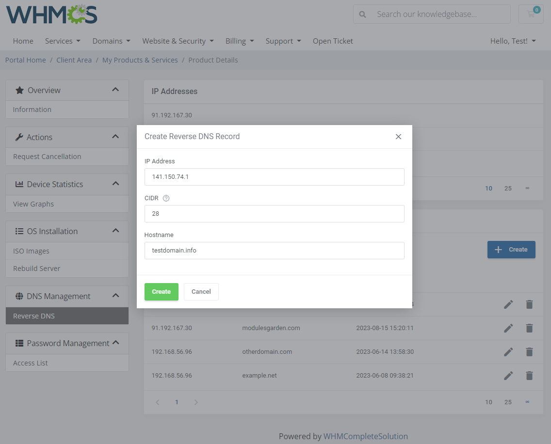 EasyDCIM Dedicated Servers For WHMCS: Module Screenshot 7