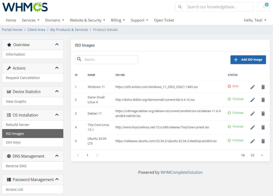 EasyDCIM Dedicated Servers For WHMCS: Module Screenshot 5