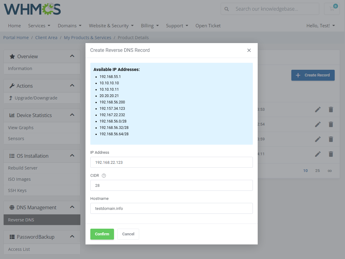 EasyDCIM Dedicated Servers For WHMCS: Module Screenshot 10
