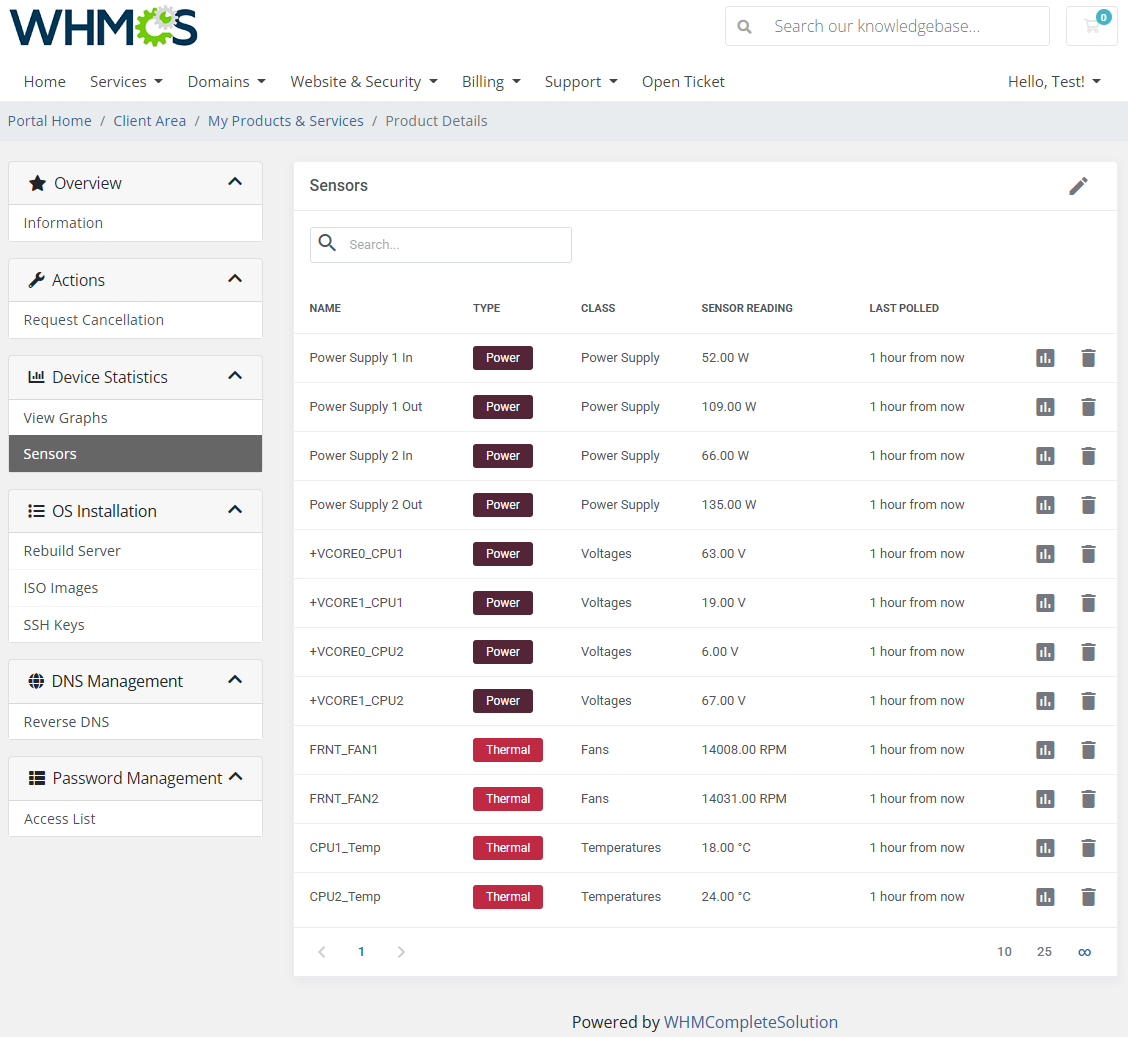 EasyDCIM Dedicated Servers For WHMCS: Module Screenshot 3