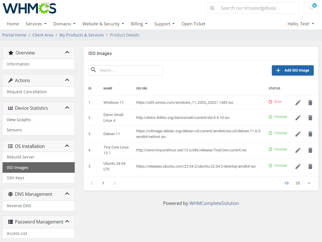 EasyDCIM Dedicated Servers For WHMCS: Module Screenshot 7