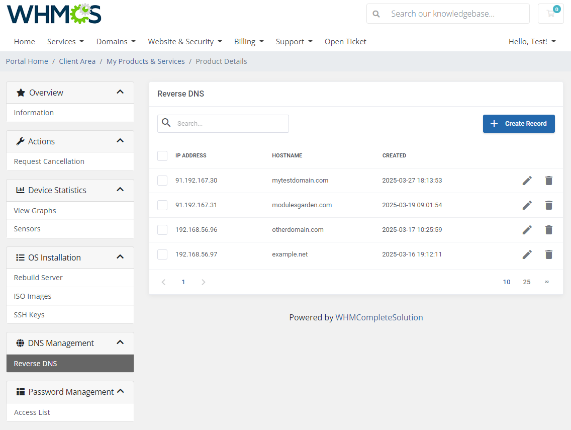 EasyDCIM Dedicated Servers For WHMCS: Module Screenshot 9