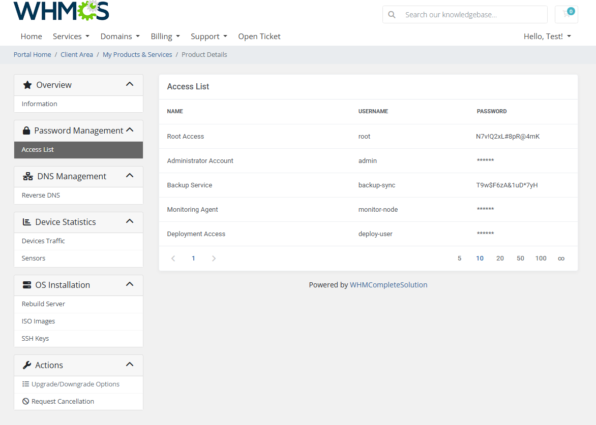 EasyDCIM Dedicated Servers For WHMCS: Module Screenshot 10