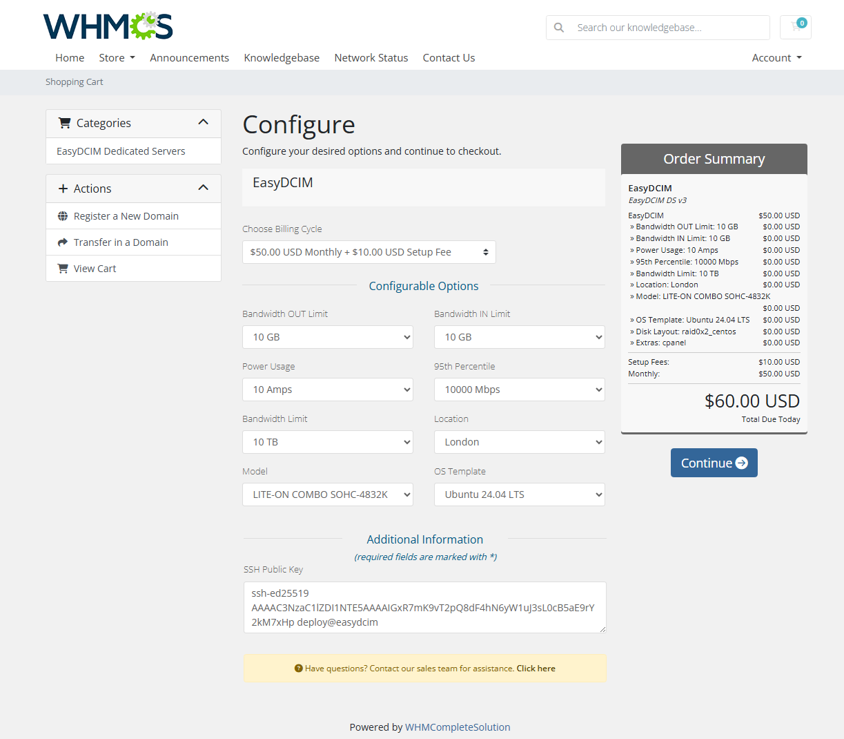 EasyDCIM Dedicated Servers For WHMCS: Module Screenshot 12
