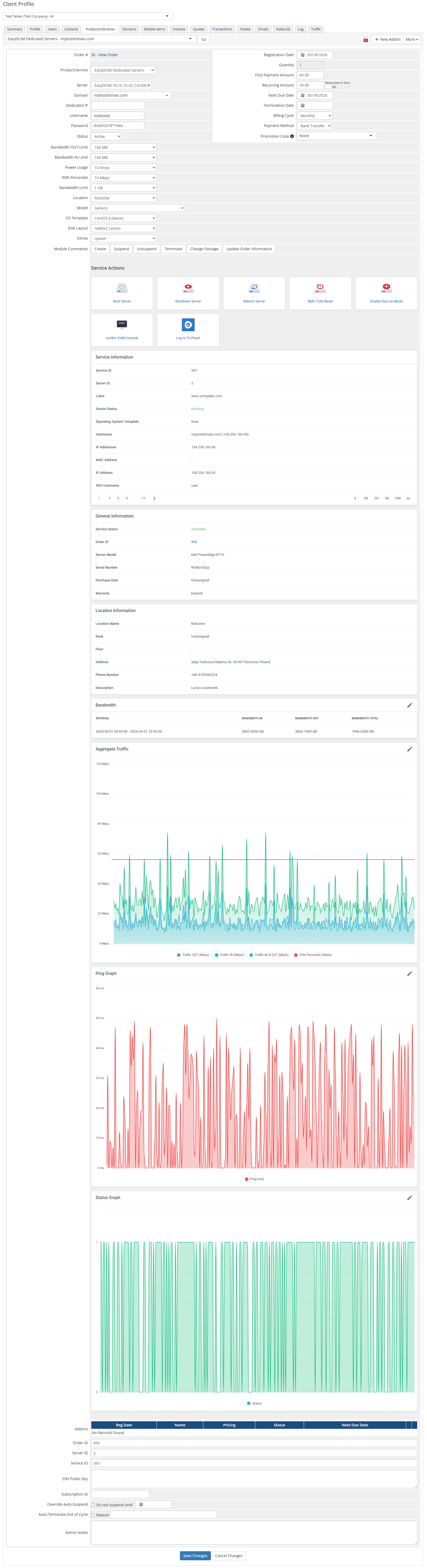 EasyDCIM Dedicated Servers For WHMCS: Module Screenshot 13