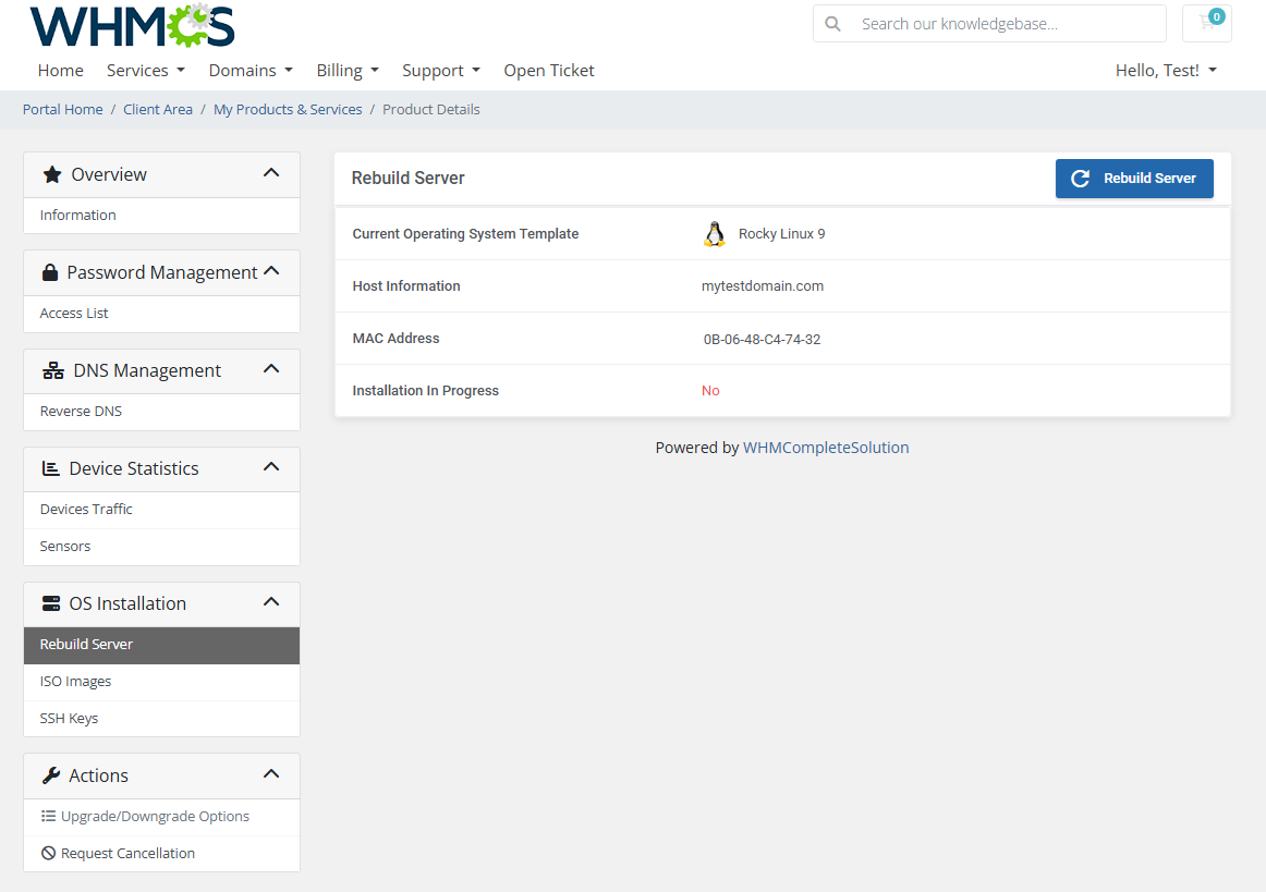 EasyDCIM Dedicated Servers For WHMCS: Module Screenshot 4
