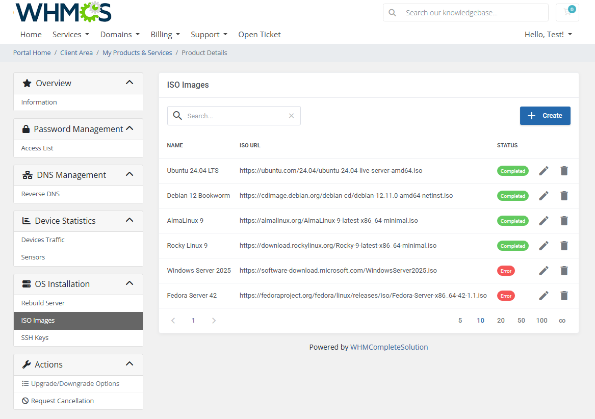 EasyDCIM Dedicated Servers For WHMCS: Module Screenshot 6
