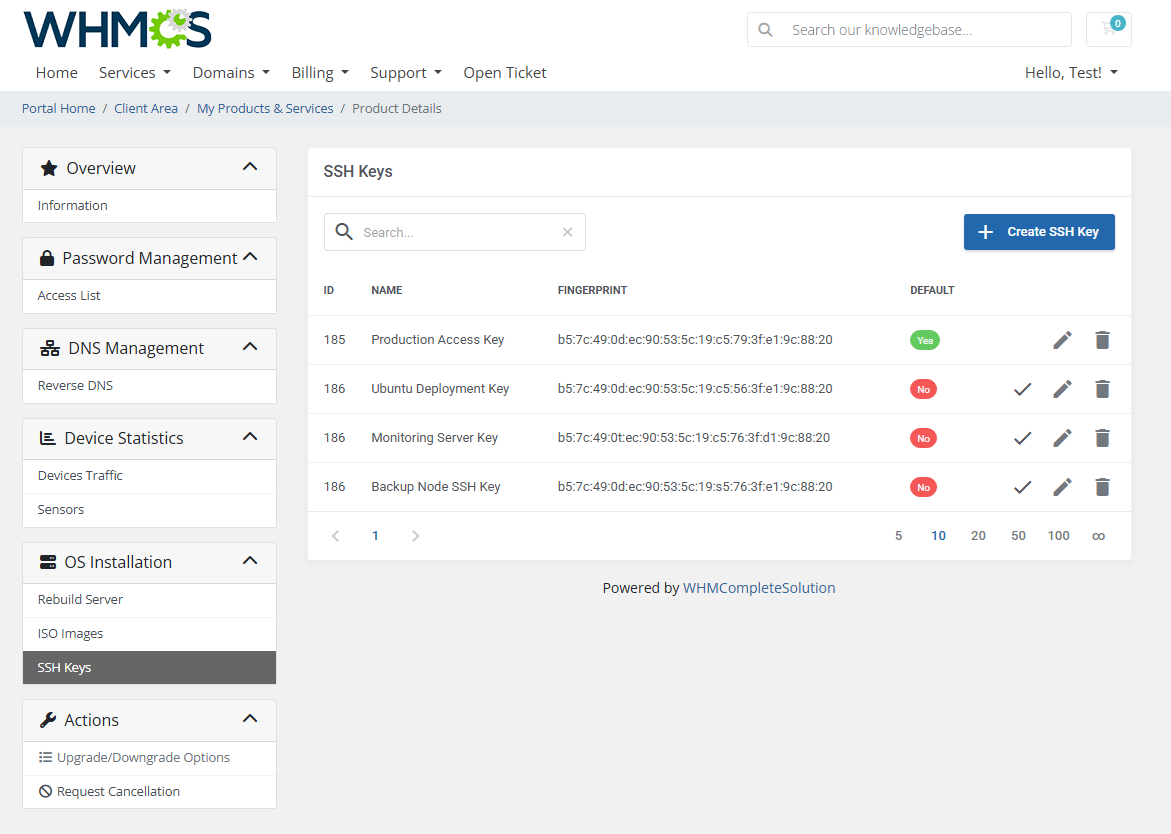 EasyDCIM Dedicated Servers For WHMCS: Module Screenshot 7