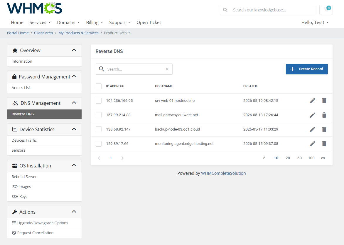 EasyDCIM Dedicated Servers For WHMCS: Module Screenshot 8