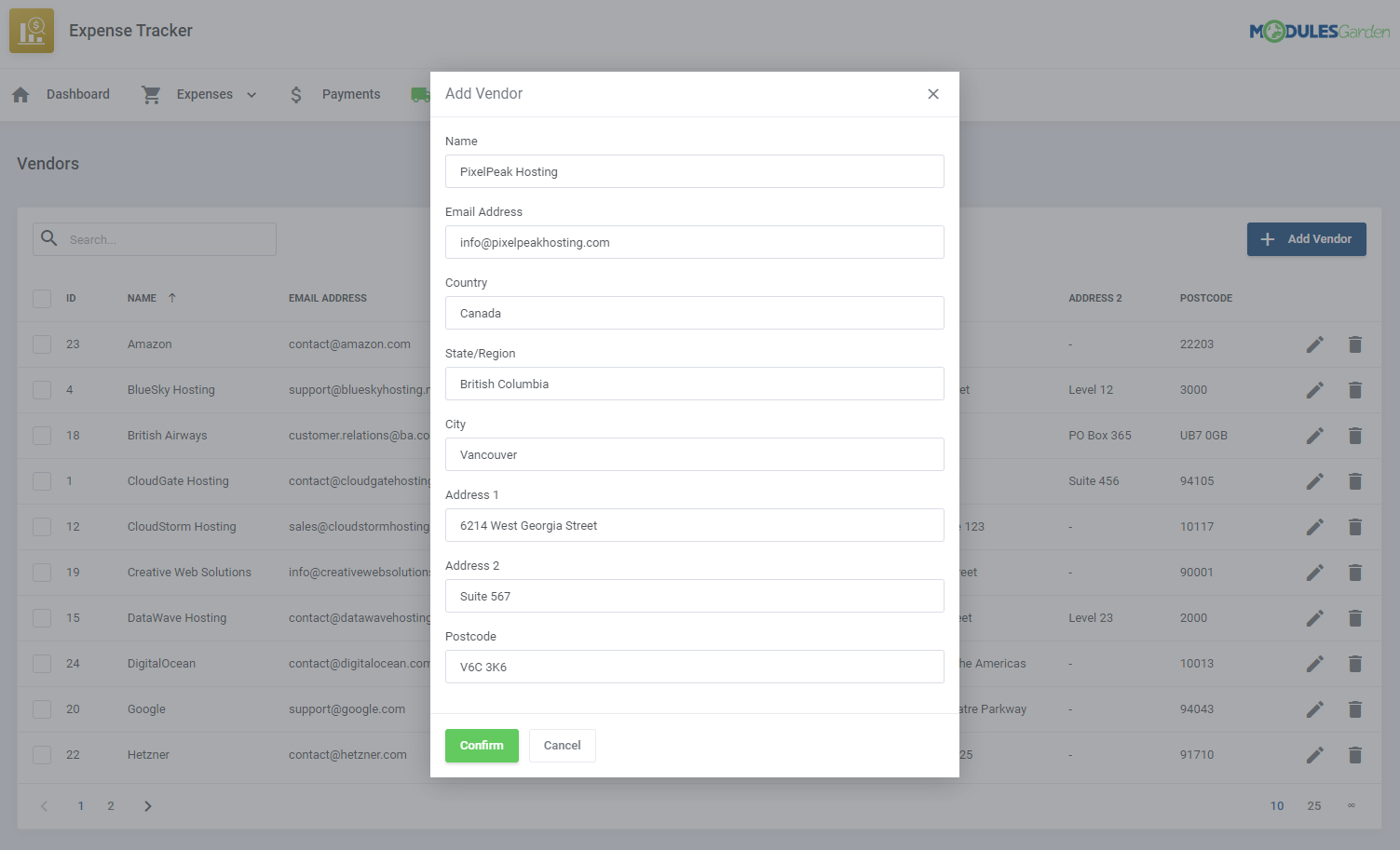 Expense Tracker For WHMCS: Module Screenshot 10