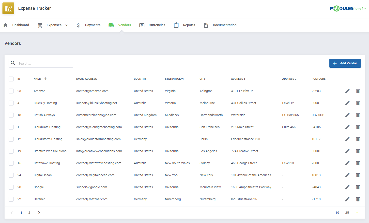 Expense Tracker For WHMCS: Module Screenshot 9