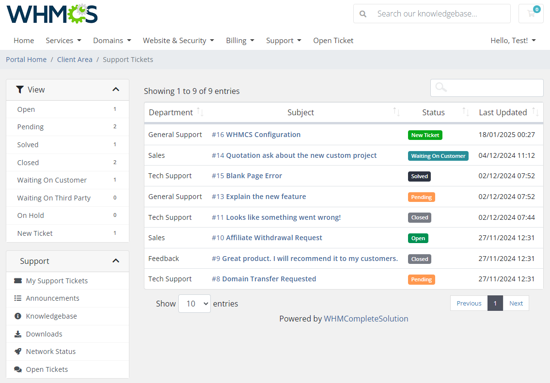 Freshdesk For WHMCS: Module Screenshot 1