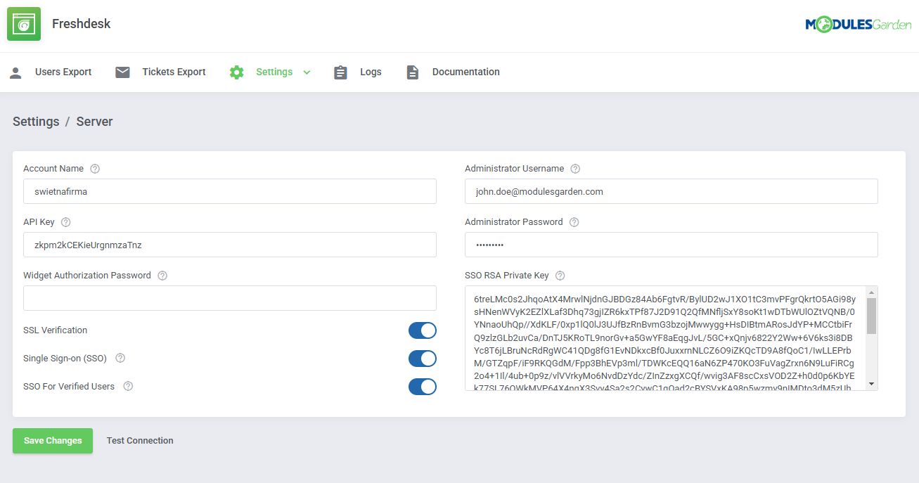 Freshdesk For WHMCS: Module Screenshot 7