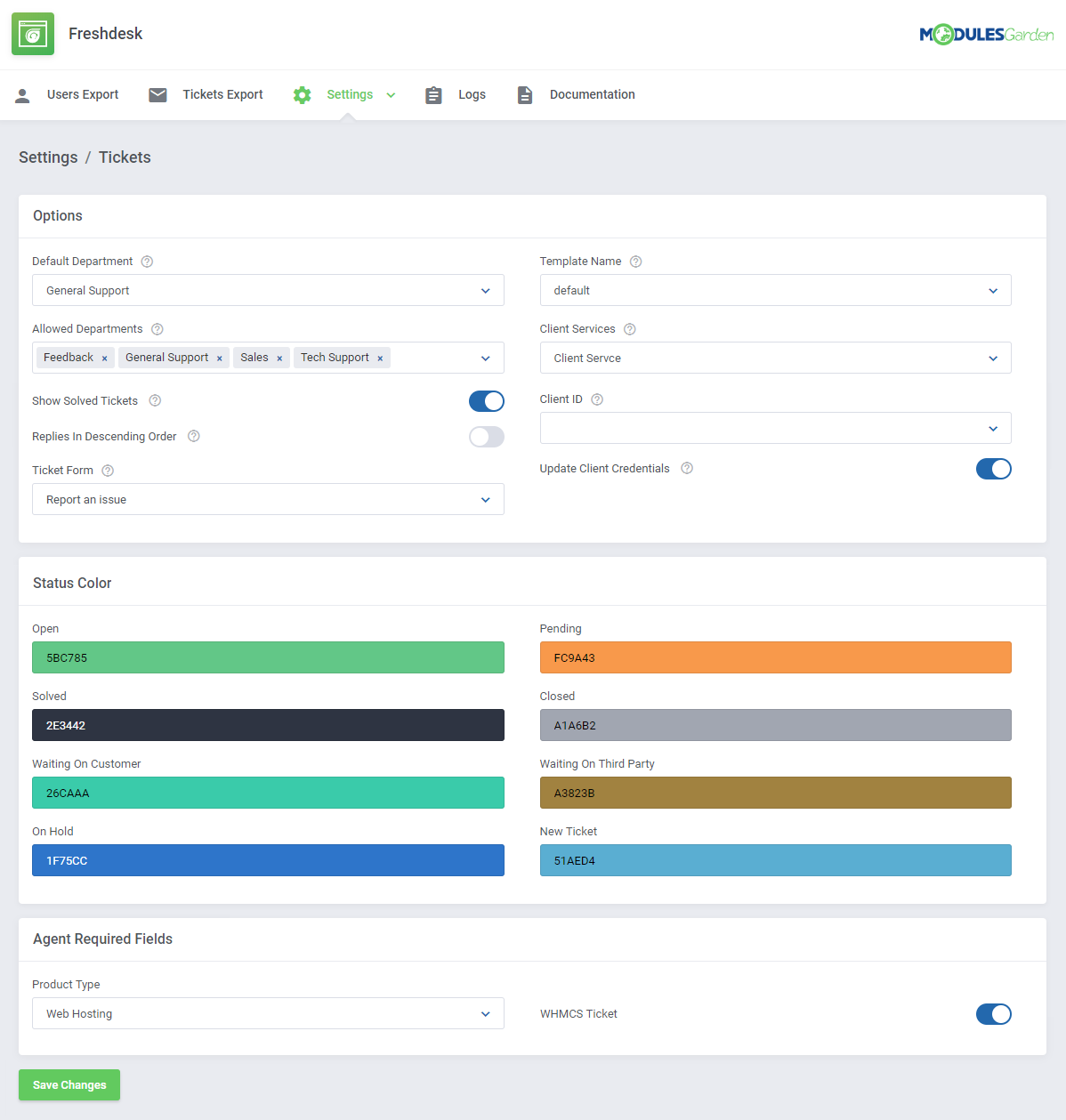 Freshdesk For WHMCS: Module Screenshot 8