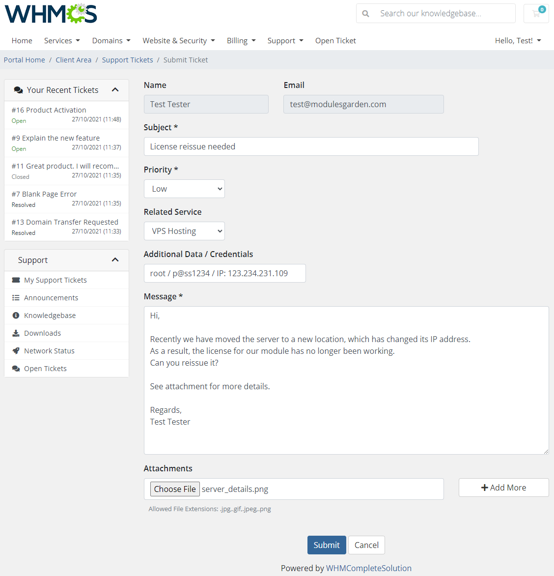 Freshservice For WHMCS: Module Screenshot 2