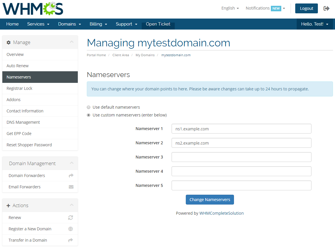 GoDaddy Domain Registrar For WHMCS: Module Screenshot 8