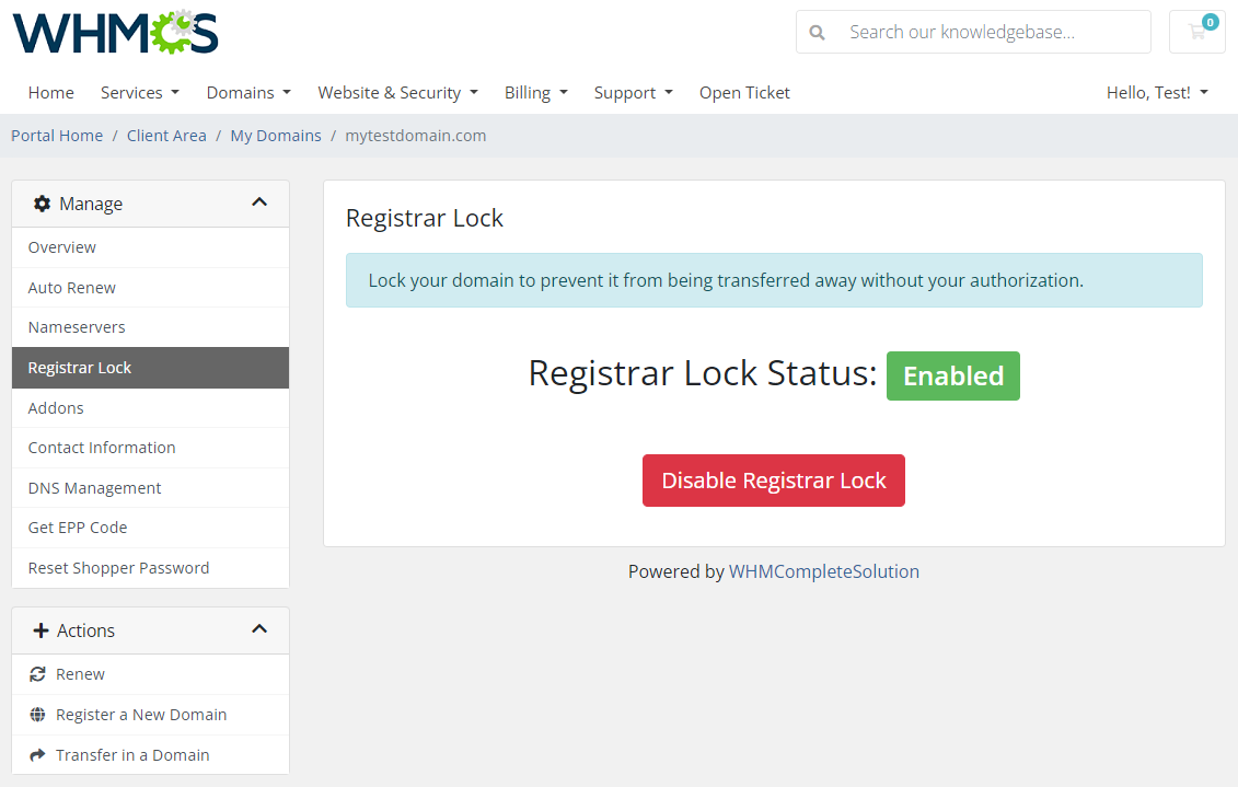 GoDaddy Domain Registrar For WHMCS: Module Screenshot 9
