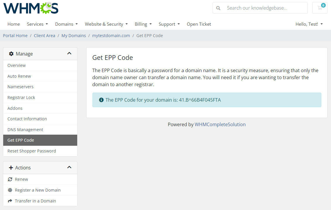 GoDaddy Domain Registrar For WHMCS: Module Screenshot 13