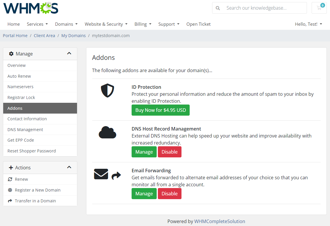 GoDaddy Domain Registrar For WHMCS: Module Screenshot 10