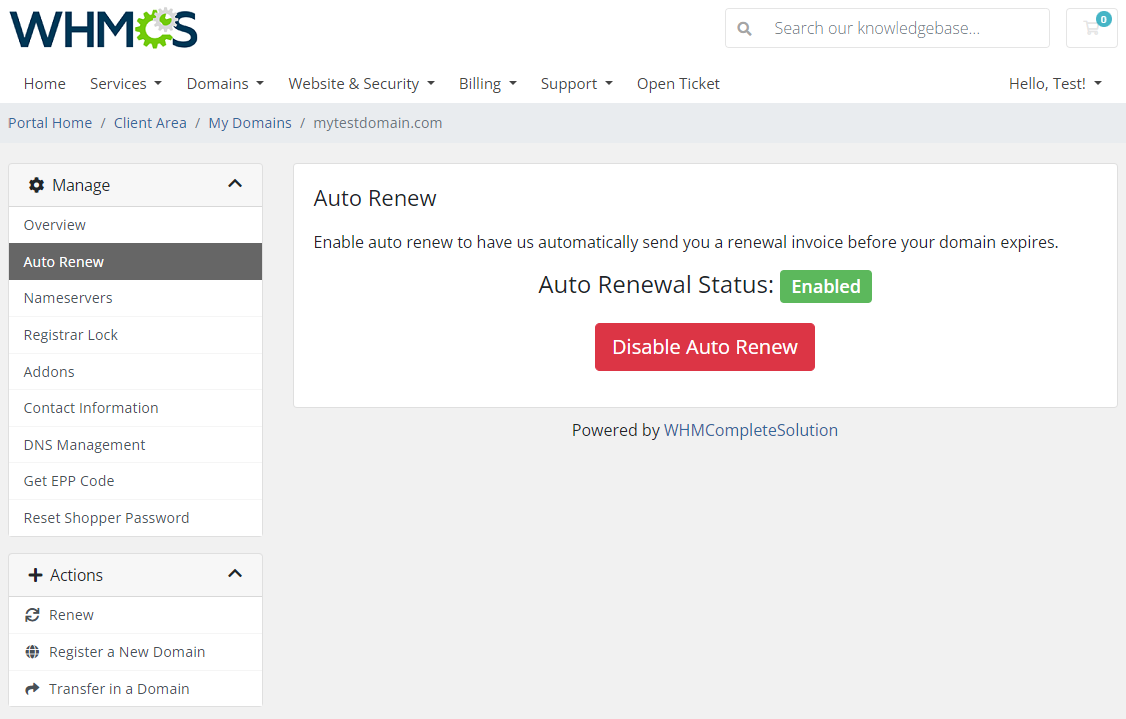 GoDaddy Domain Registrar For WHMCS: Module Screenshot 7