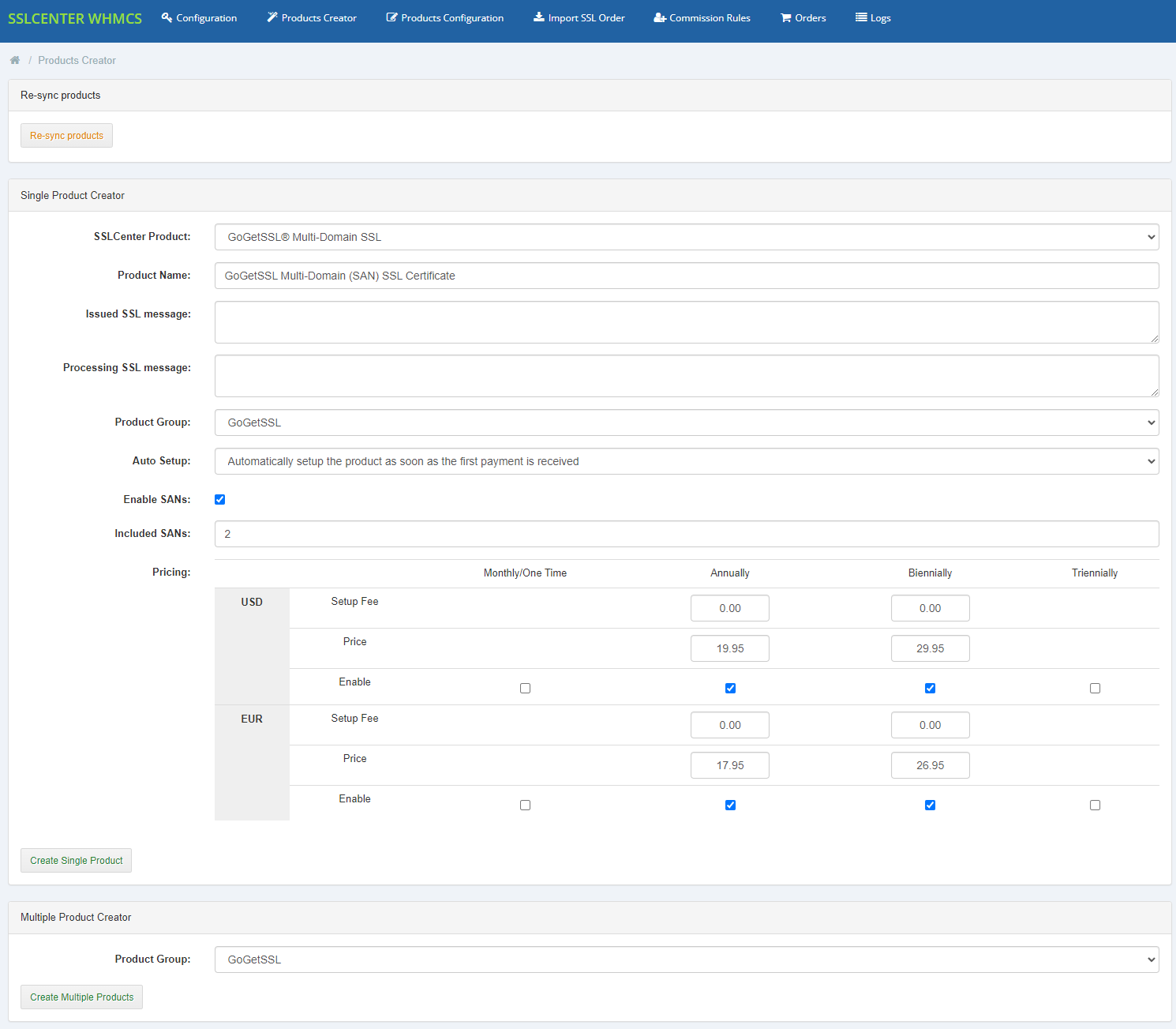 GoGetSSL For WHMCS: Module Screenshot 11