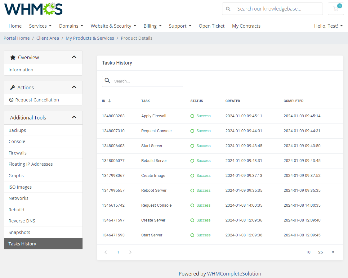 Hetzner Cloud Servers For WHMCS: Module Screenshot 16