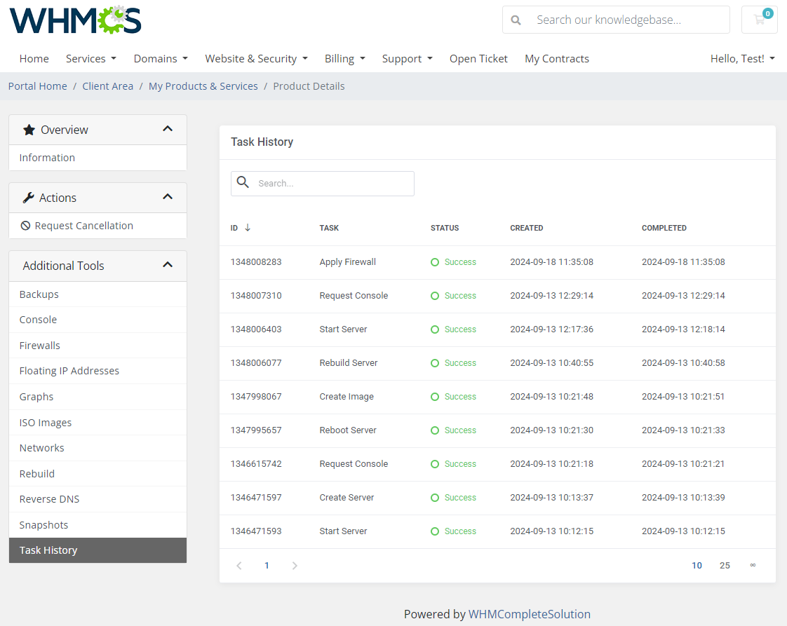 Hetzner Cloud Servers For WHMCS: Module Screenshot 16