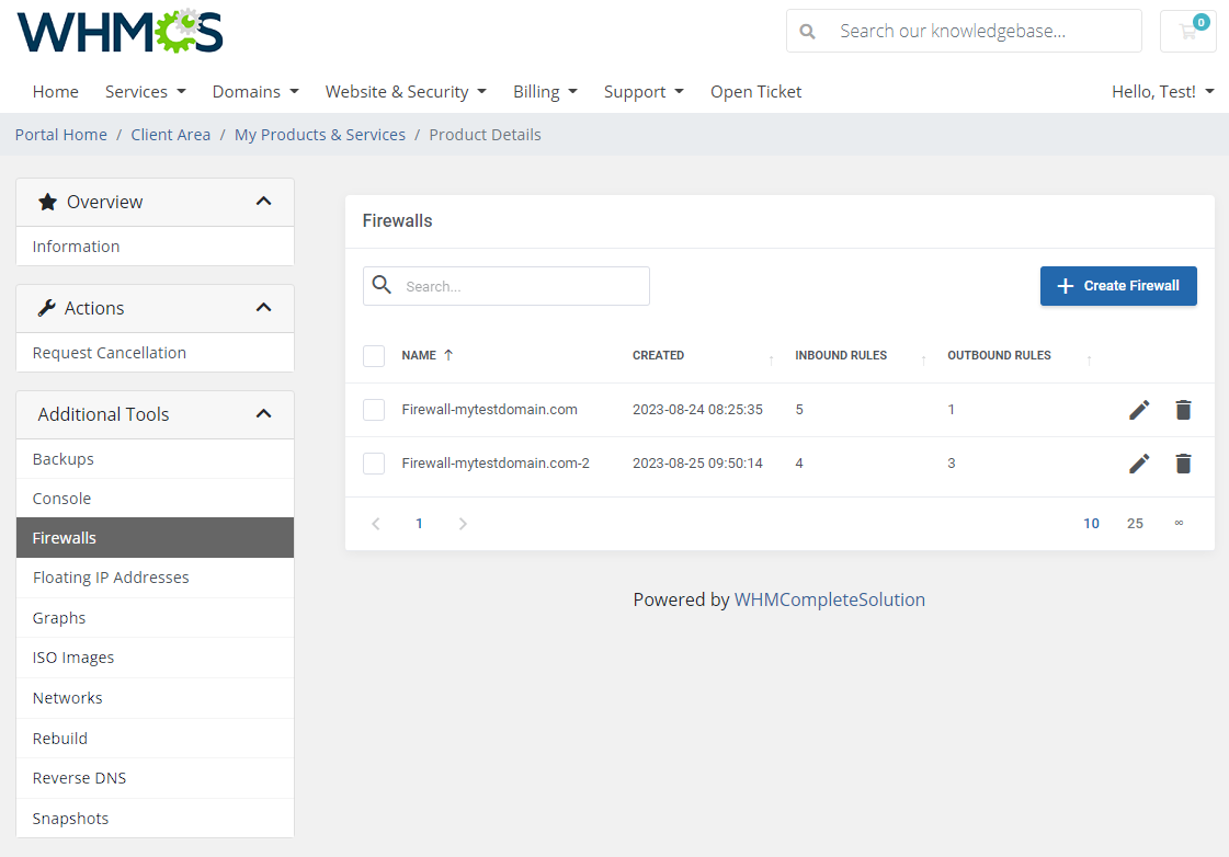 Hetzner Cloud Servers For WHMCS: Module Screenshot 4