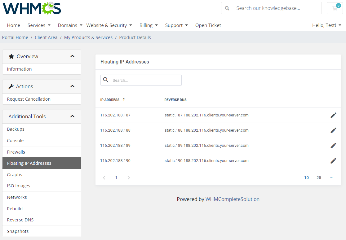 Hetzner Cloud Servers For WHMCS: Module Screenshot 6