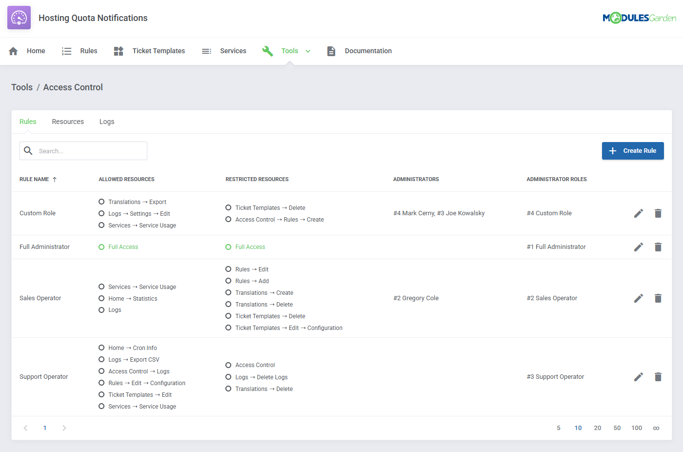 Hosting Quota Notifications For WHMCS: Module Screenshot 18