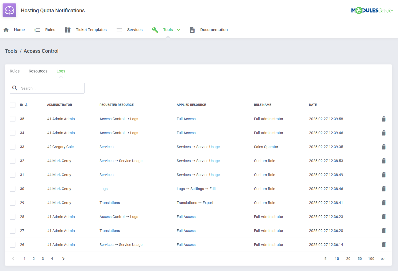 Hosting Quota Notifications For WHMCS: Module Screenshot 20