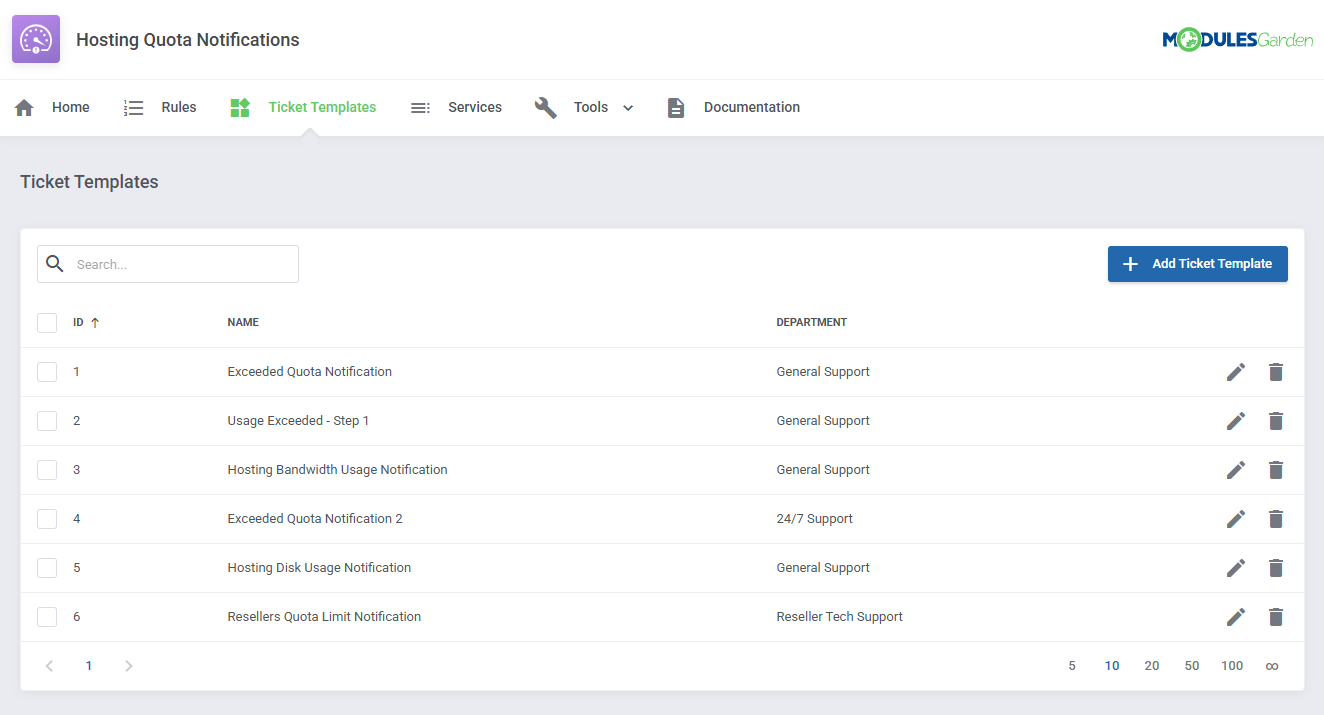 Hosting Quota Notifications For WHMCS: Module Screenshot 9