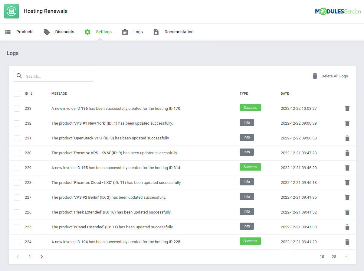 Hosting Renewals For WHMCS: Module Screenshot 14