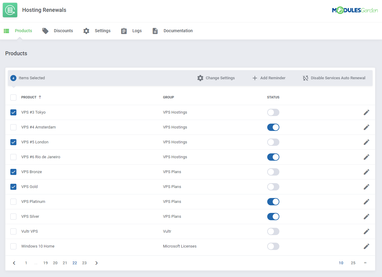Hosting Renewals For WHMCS: Module Screenshot 6