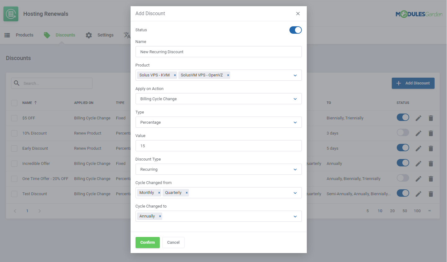 Hosting Renewals For WHMCS: Module Screenshot 11