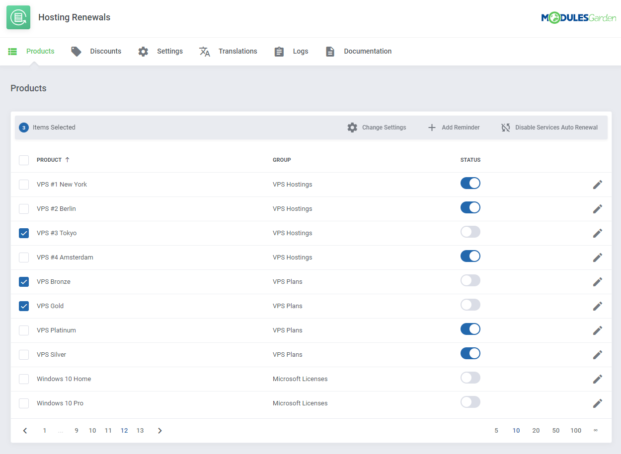 Hosting Renewals For WHMCS: Module Screenshot 6