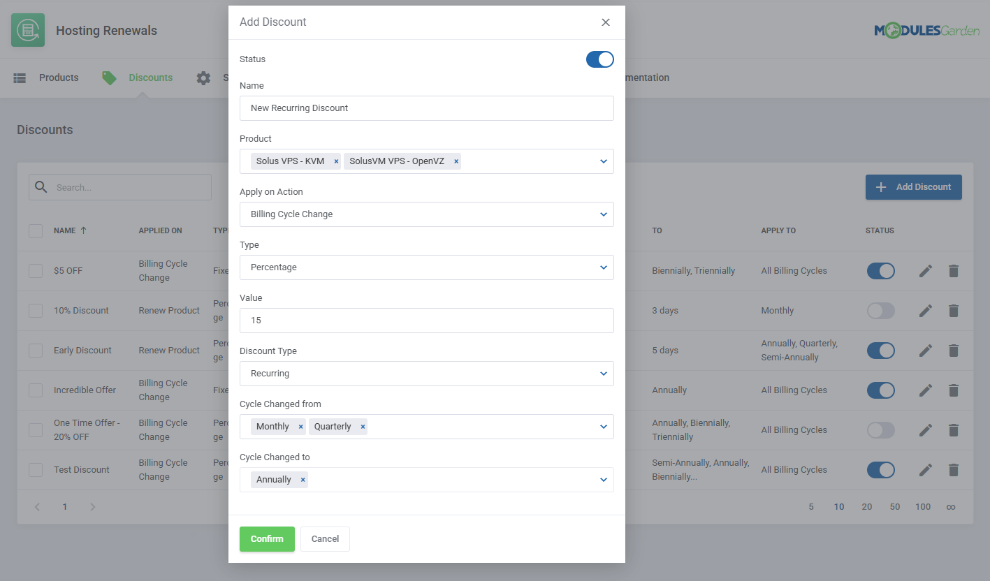 Hosting Renewals For WHMCS: Module Screenshot 11