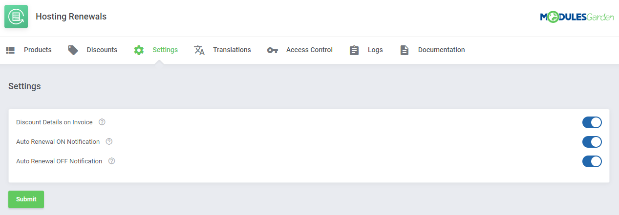 Hosting Renewals For WHMCS: Module Screenshot 13