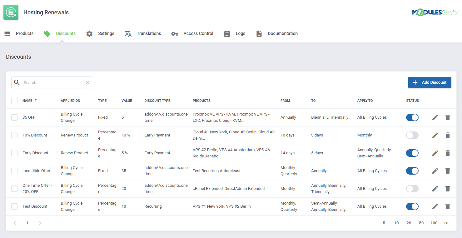 Hosting Renewals For WHMCS: Module Screenshot 10