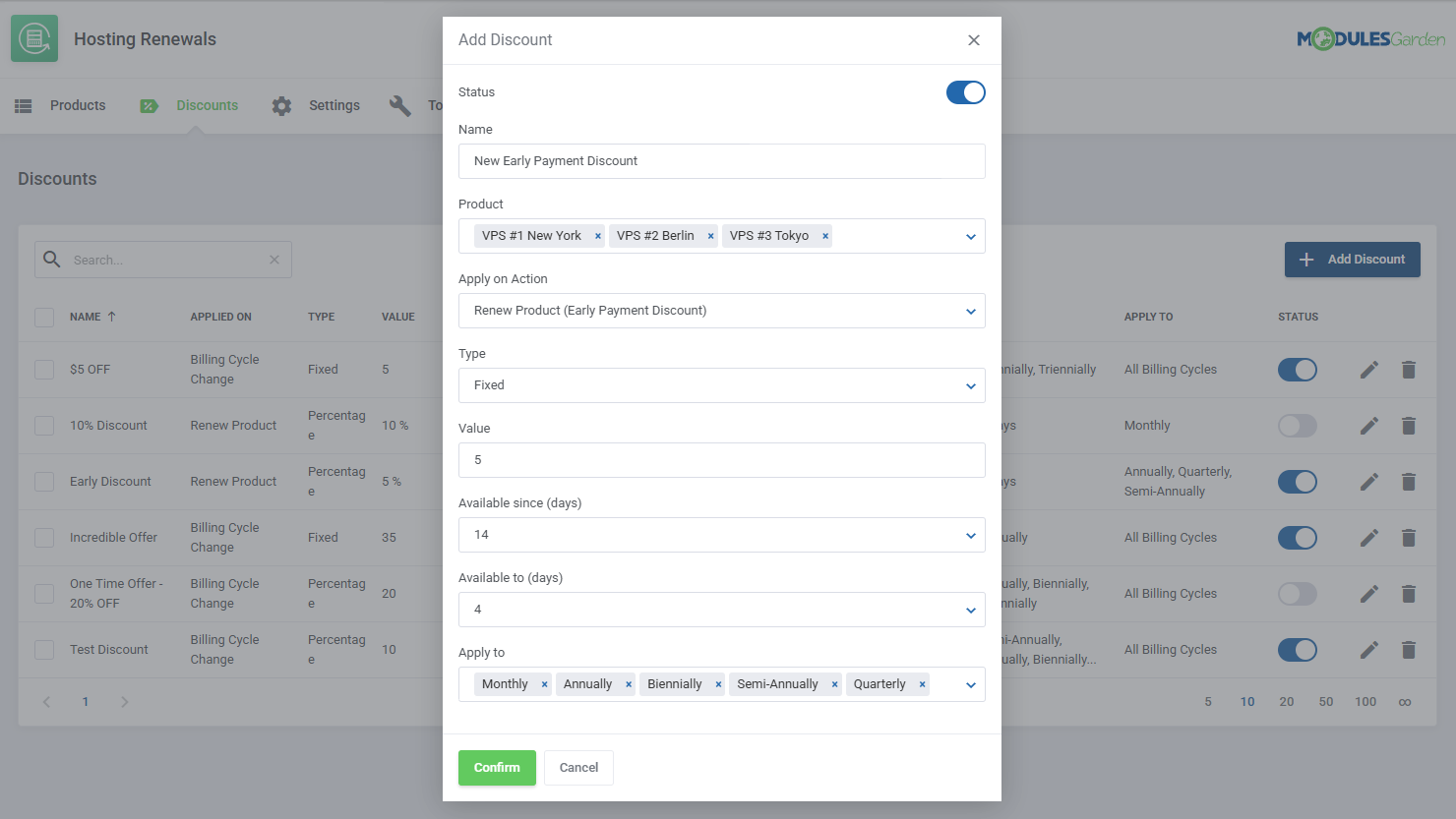Hosting Renewals For WHMCS: Module Screenshot 12