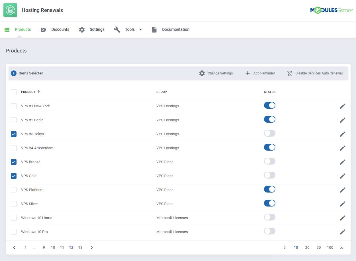 Hosting Renewals For WHMCS: Module Screenshot 6